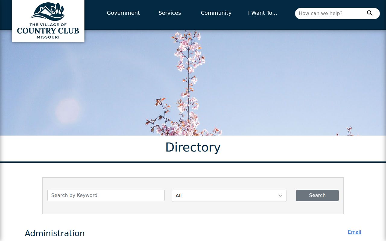Country Club official directory listing police contacts
